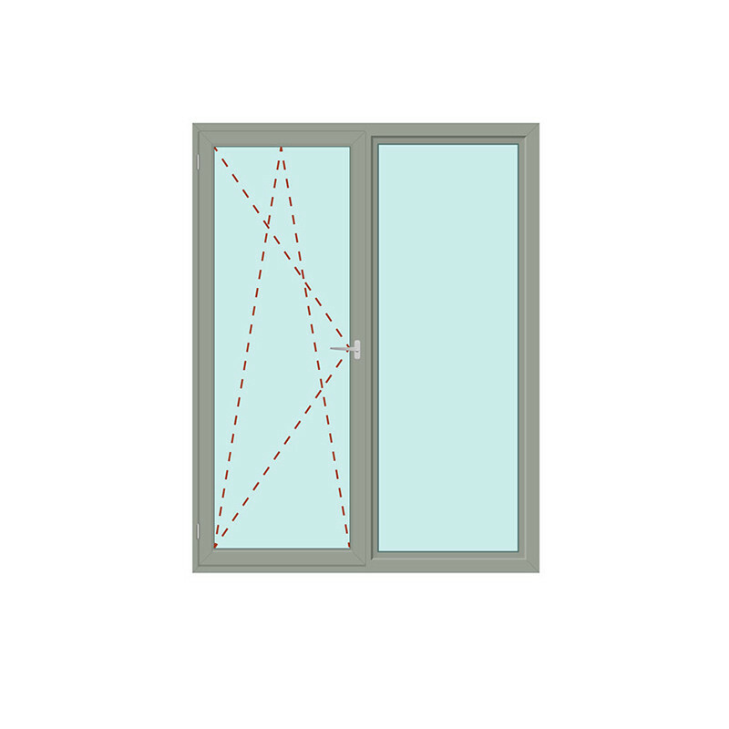 Zweiteilige Balkontür Dreh/Kipp + Fix im Rahmen - IDEAL 4000 Bild 1