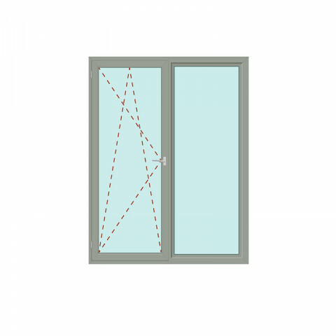 Zweiteilige Balkontür Dreh/Kipp + Fix im Rahmen - bluEvolution 82
