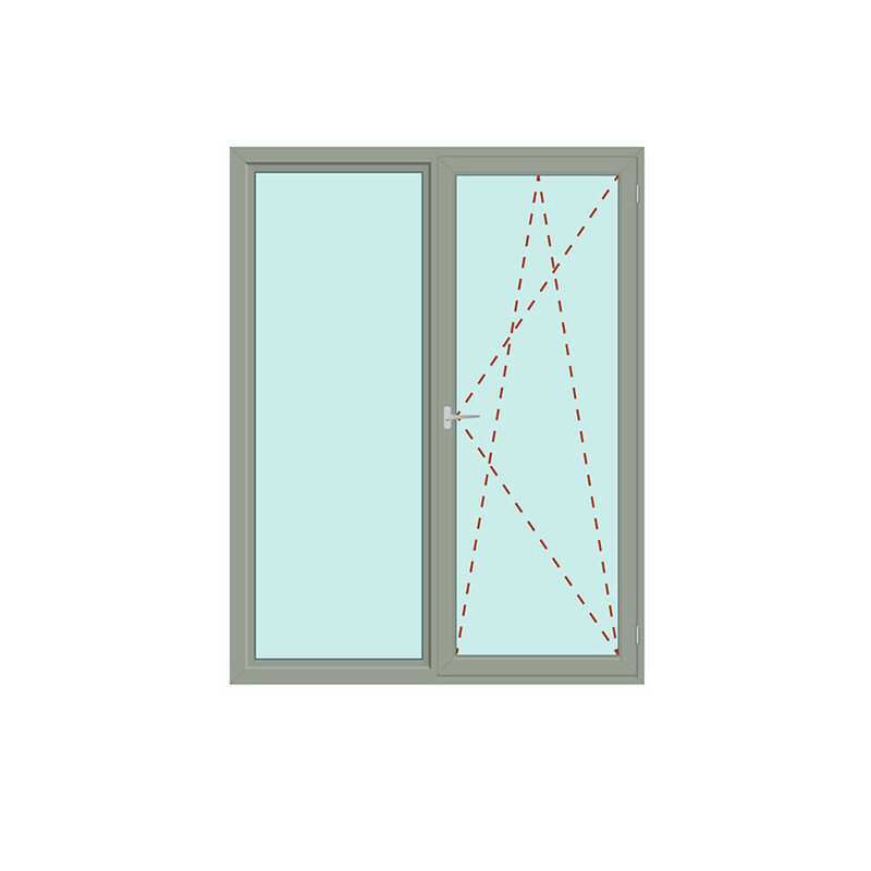 Zweiteilige Balkontür Fix im Rahmen + Dreh/Kipp - Energeto 8000 Bild 1