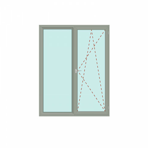 Zweiteilige Balkontür Fix im Rahmen + Dreh/Kipp - IDEAL 4000
