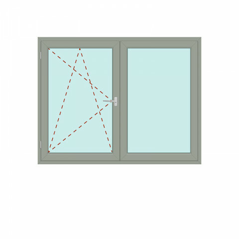 Zweiteiliges Fenster Dreh/Kipp + Fix im Flgel - Energeto 8000
