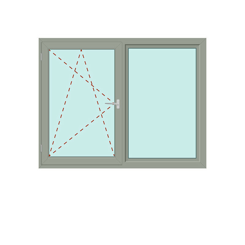 Zweiteiliges Fenster Dreh/Kipp + Fix im Rahmen - Energeto 8000 Bild 1