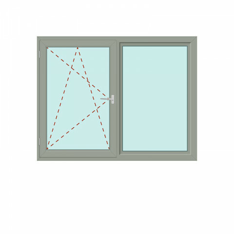 Zweiteiliges Fenster Dreh/Kipp + Fix im Rahmen - IDEAL 4000