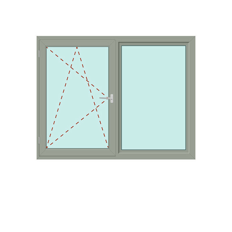 Zweiteiliges Fenster Dreh/Kipp + Fix im Rahmen - IDEAL 8000 Bild 1