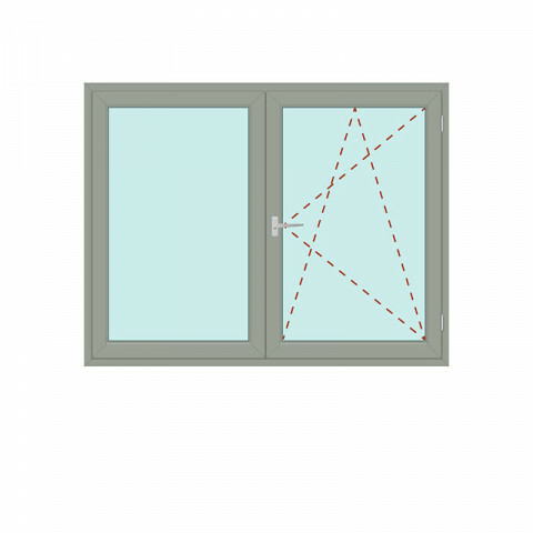 Zweiteiliges Fenster Fix im Flügel + Dreh/Kipp - IDEAL 4000
