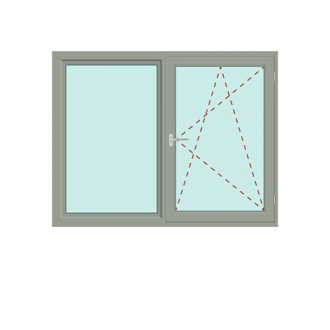 Zweiteiliges Fenster Fix im Rahmen + Dreh/Kipp - Energeto 8000